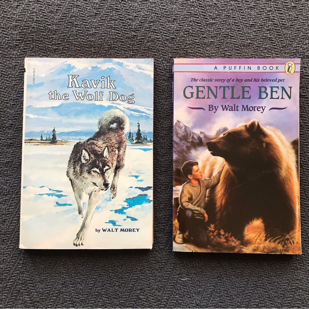 Vintage Walt Morey Kavik the Wolf Dog 1968 Gentle Ben 1992 Scholastic Puffin